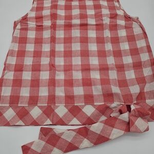 J Crew Shirt Womens 6 Gingham Cotton Linen Sleeveless Bow Hem Beachy Resortwear